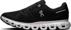 ON Womens Cloud 6 Shoes - Black-White