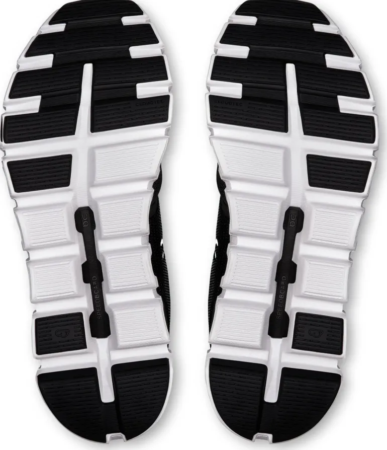 ON Womens Cloud 6 Shoes - Black-White