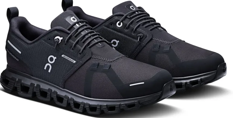 ON Womens Cloud 6 Waterproof Shoes - Black-Black