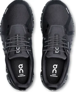 ON Womens Cloud 6 Waterproof Shoes - Black-Black