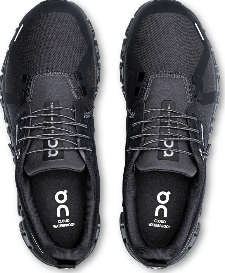 ON Womens Cloud 6 Waterproof Shoes - Black-Black