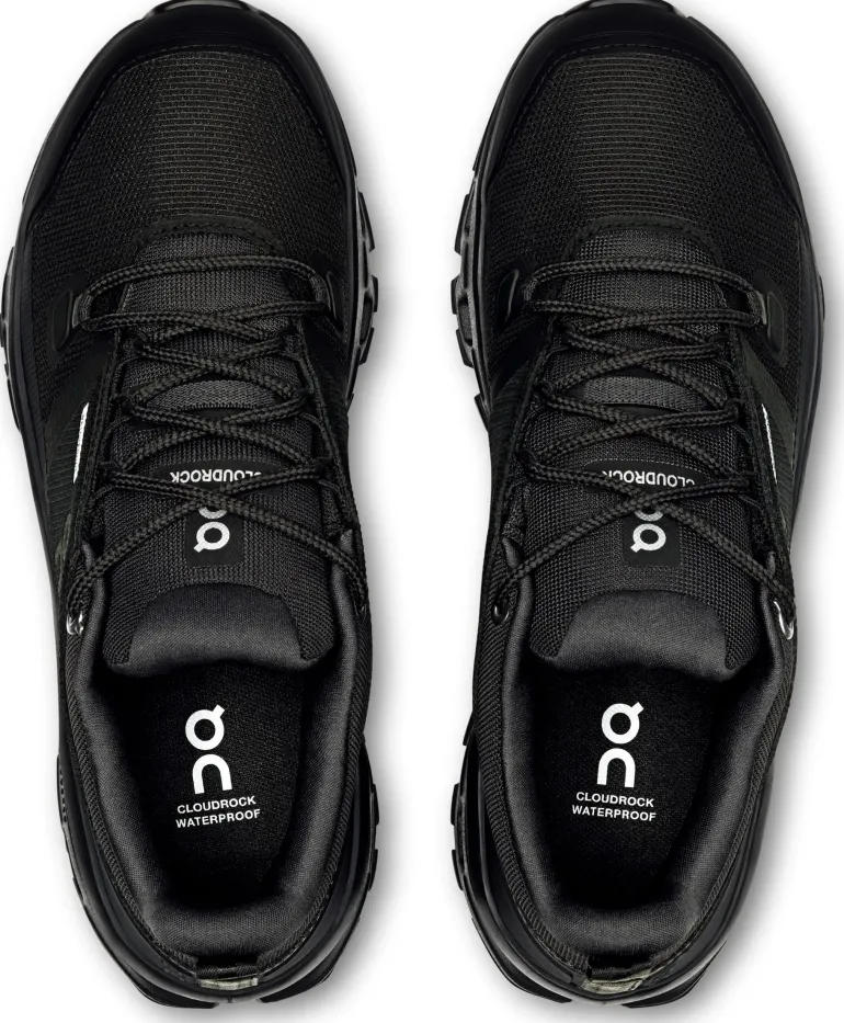 ON Womens Cloudrock Low Waterproof Shoes - Black-Black