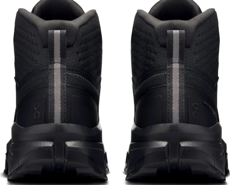 ON Womens Cloudrock Mid Waterproof Shoes - Black-Black