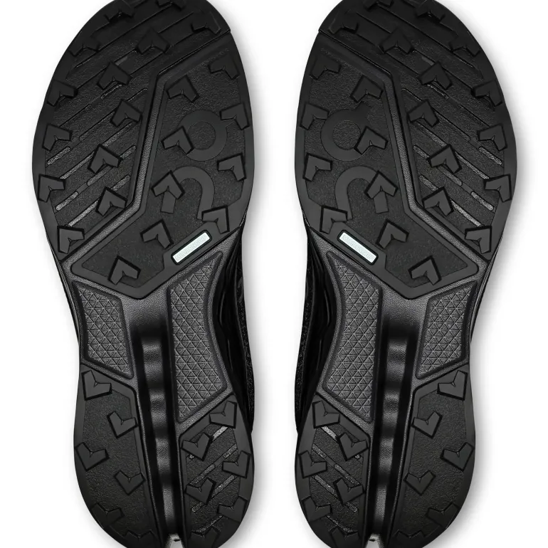 ON Womens Cloudsurfer Trail 2 WP Running Shoes - Black-Black