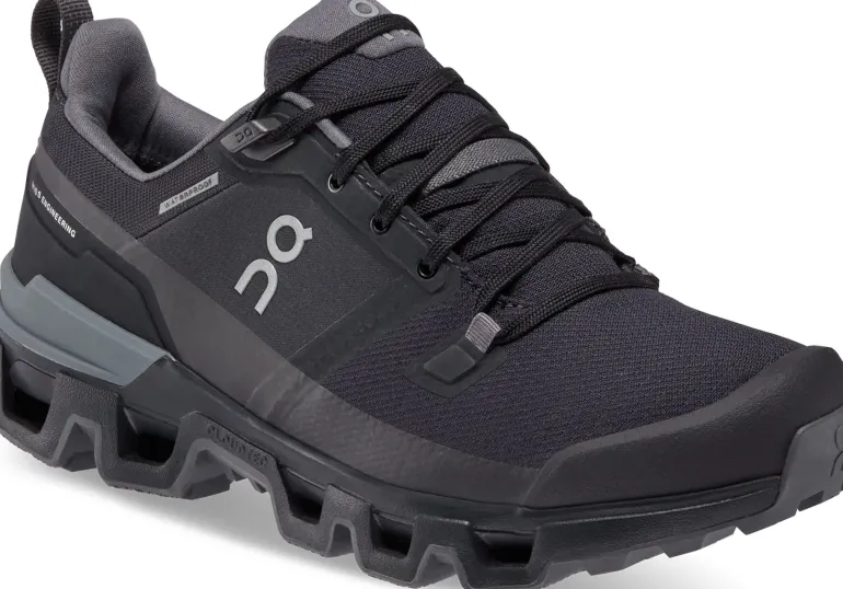 ON Womens Cloudwander Waterproof Hiking Shoes - Black-Eclipse