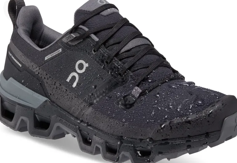 ON Womens Cloudwander Waterproof Hiking Shoes - Black-Eclipse