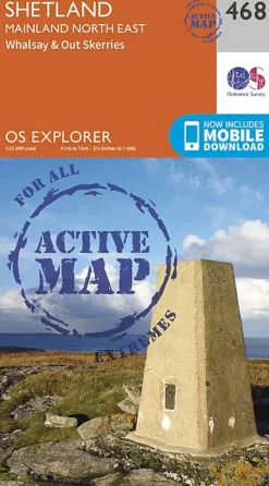 OS Explorer - Active Map 468 - Shetland - Mainland North East