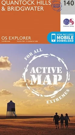 OS Explorer - Active Map 140 - Quantock Hills and Bridgwater