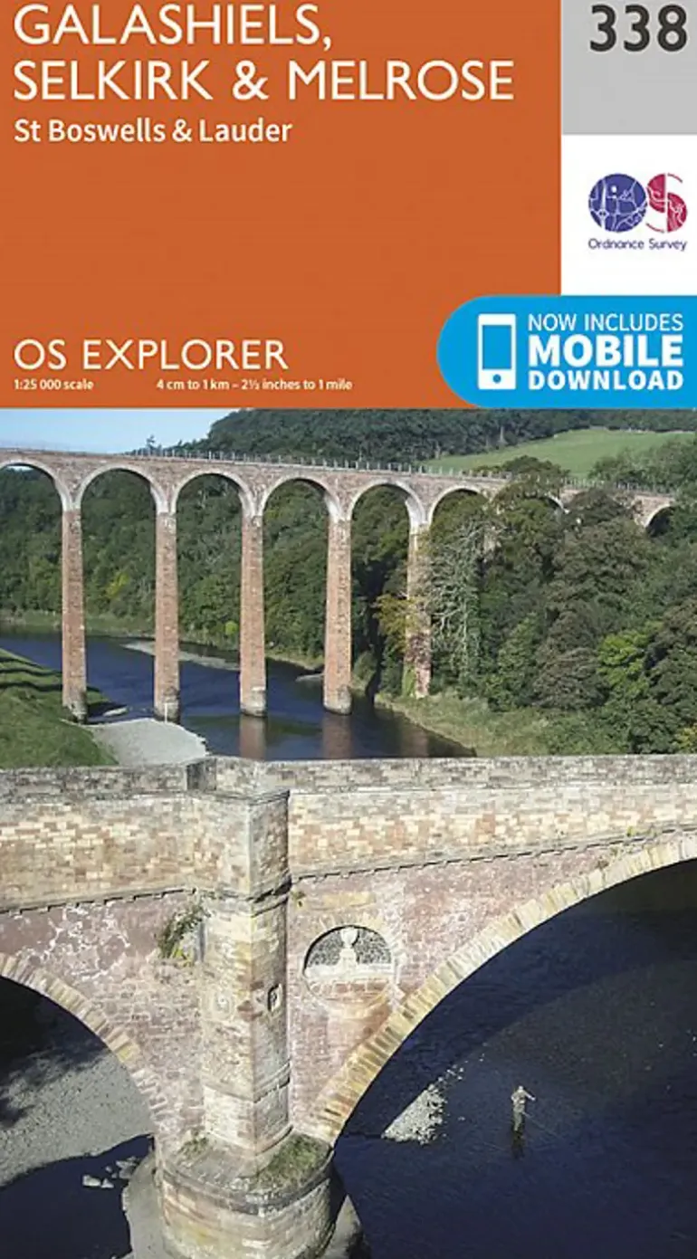 OS Explorer Map 338 - Galashiels Selkirk and Melrose