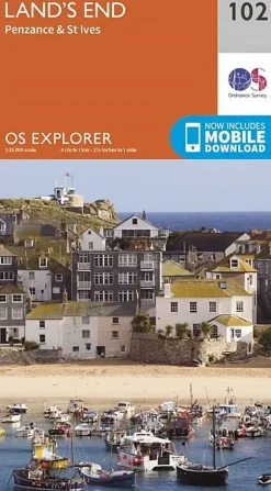 OS Explorer Map 102 - Lands End - Penzance and St Ives