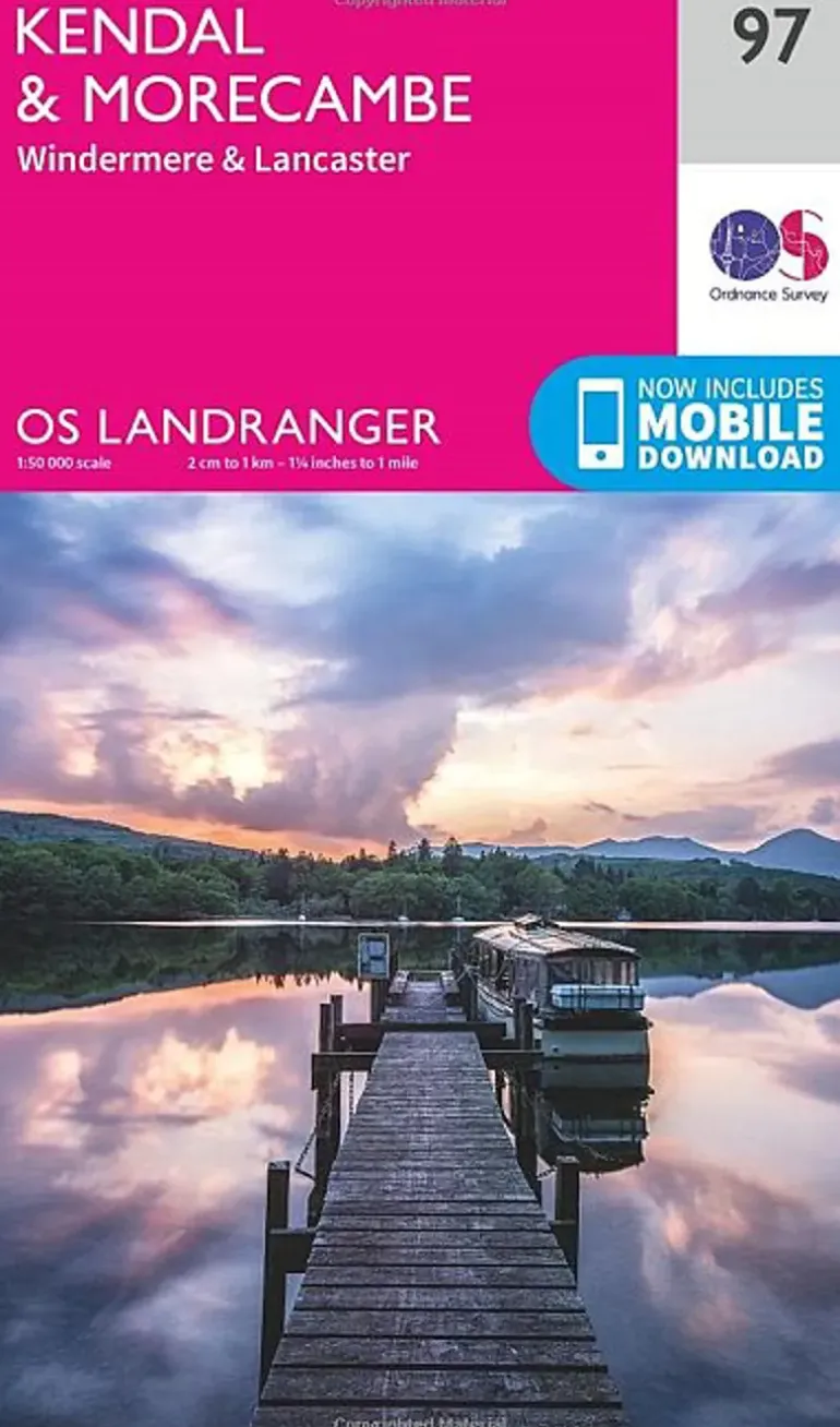 OS Landranger Map 97 - Kendal Morecambe Windermere and Lancaster