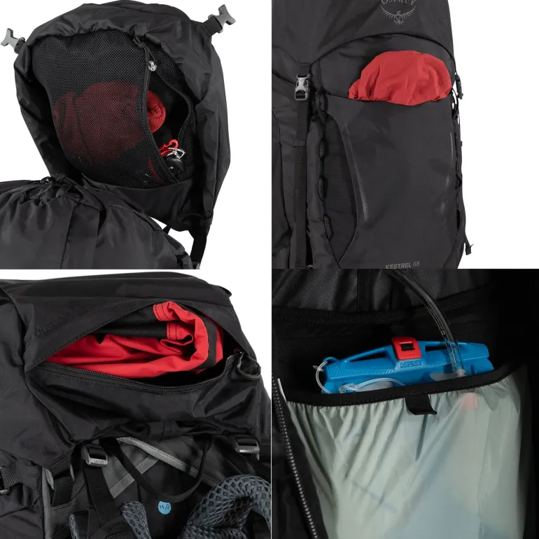Osprey Kestrel 68 Rucksack - Black
