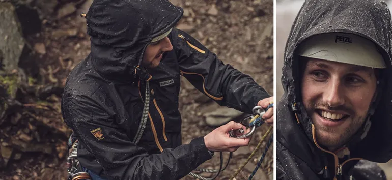 Paramo Mens Enduro Windproof Jacket - Black-Gold Zip