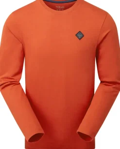 Rab Mens Basecamp Logo Badge LS Tee - Red Clay