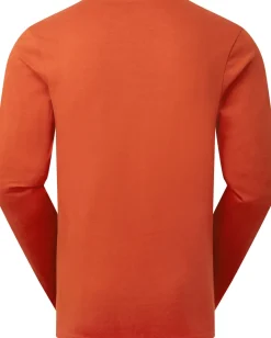Rab Mens Basecamp Logo Badge LS Tee - Red Clay