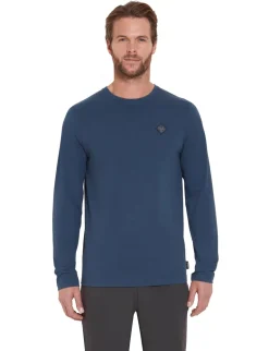 Rab Mens Basecamp Logo Badge LS Tee - Tempest Blue