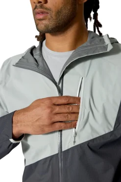 Rab Mens Downpour Trail Light Jacket - Light Zinc-Anthracite