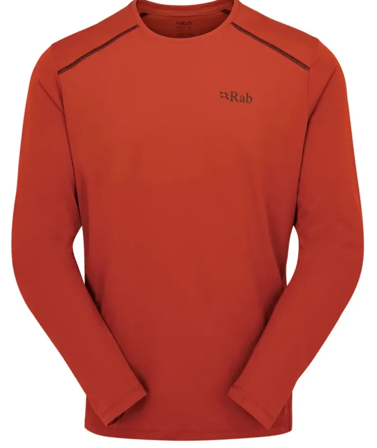 Rab Mens Force Long Sleeved Tee - Tuscan Red