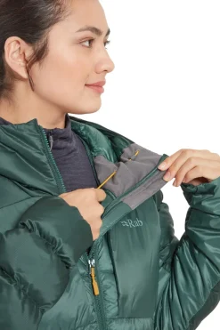 Rab Womens Cirrus Ultra Hoody - Green Slate-Eucalyptus