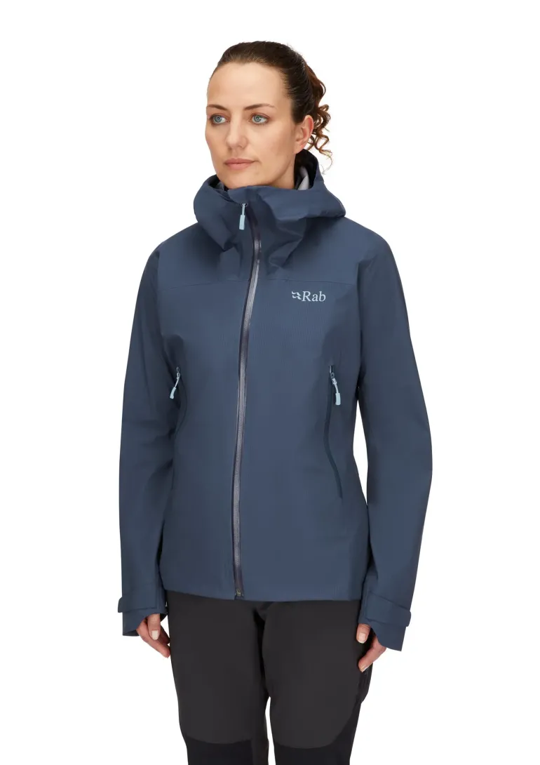 Rab Womens Downpour Light Jacket - Tempest Blue