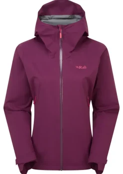 Rab Womens Downpour Light Jacket - Mulberry