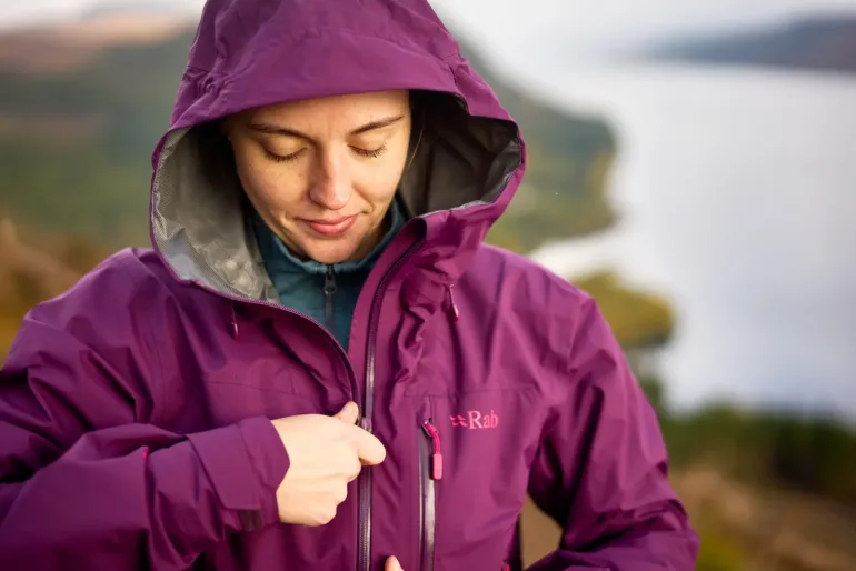 Rab Womens Downpour Mountain Jacket - Mulberry