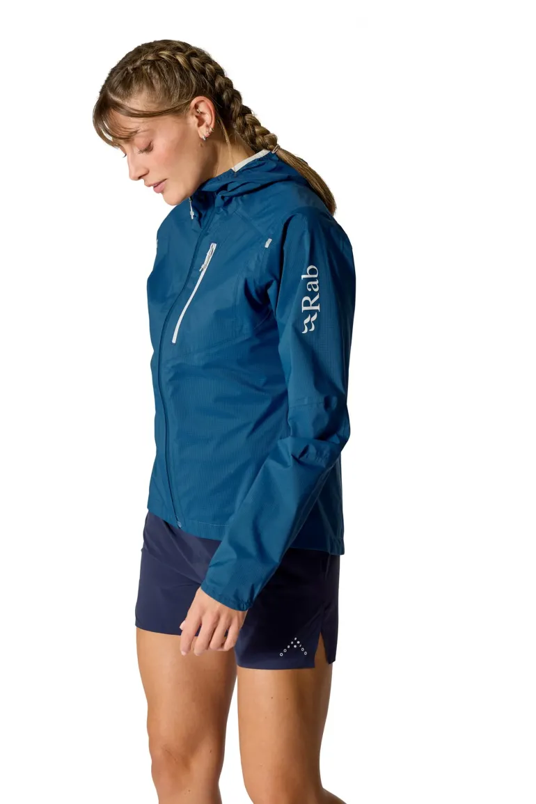 Rab Womens Downpour Trail Light Jacket - Tempest Blue