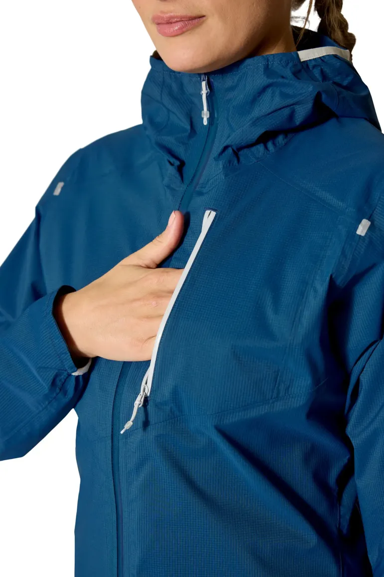 Rab Womens Downpour Trail Light Jacket - Tempest Blue