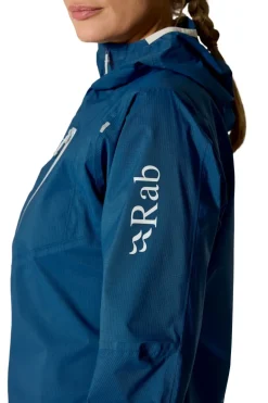 Rab Womens Downpour Trail Light Jacket - Tempest Blue