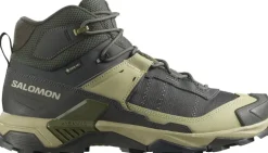 Salomon Mens X Ultra 5 Mid GTX Shoe - Peat-Gray Green-Blue Nights