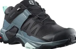 Salomon Womens X Ultra 4 GTX Hiking Shoes - Black-Stormy Weather-Opal Blue