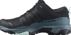 Salomon Womens X Ultra 4 GTX Hiking Shoes - Black-Stormy Weather-Opal Blue