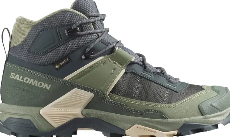 Salomon Womens X Ultra 5 Mid GTX Shoe - Turbulence-Sedona Sage-Tender