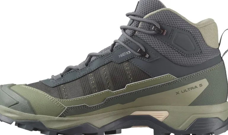 Salomon Womens X Ultra 5 Mid GTX Shoe - Turbulence-Sedona Sage-Tender