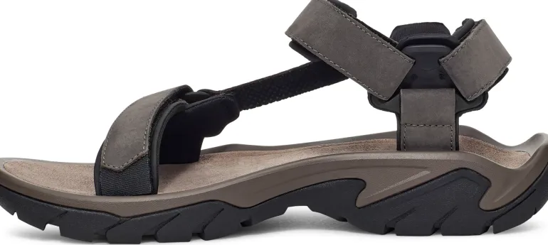 Teva Mens Terra Fi 5 Universal Leather Sandals - Dark Gull Grey