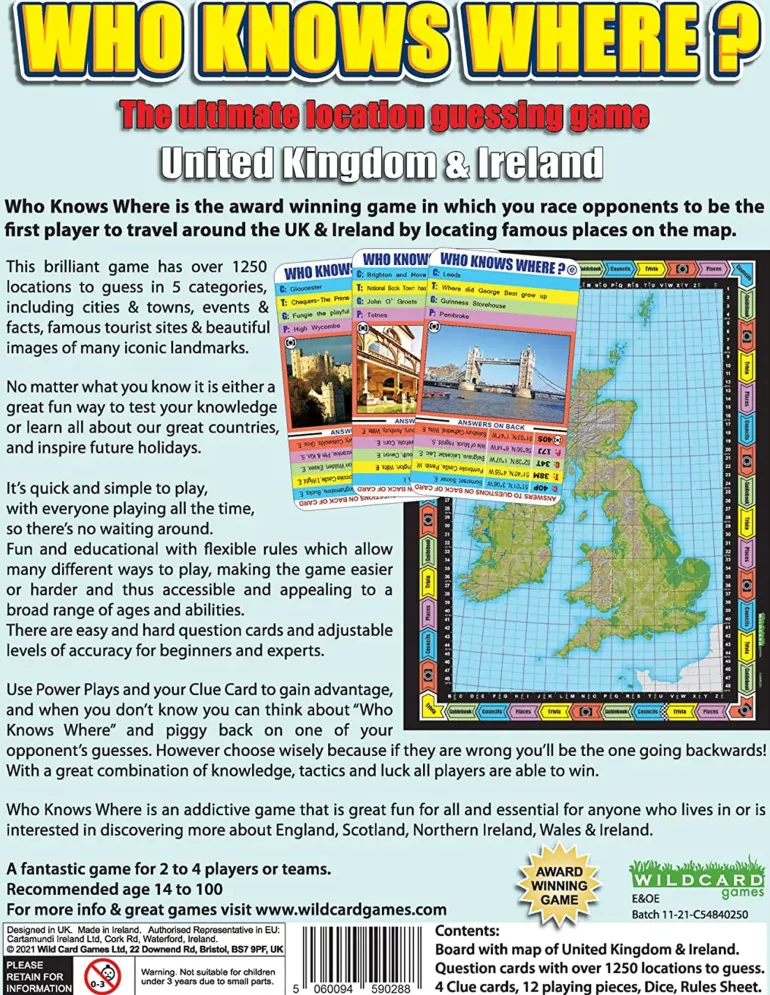 Wildcard Games Who Knows Where - UK and Ireland Game